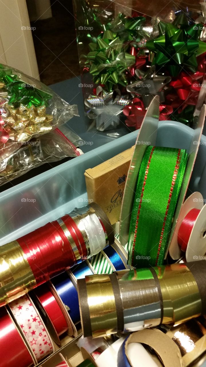 Christmas Ribbon and Bows. Wrapping Supplies 