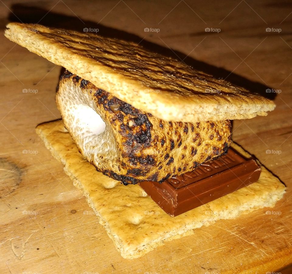 campfire, evening with children, smores