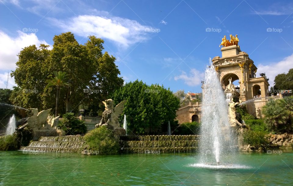 Fountain in Barcelona, Spain. View of the Fountain in Parc de la Ciutadella in Barcelona