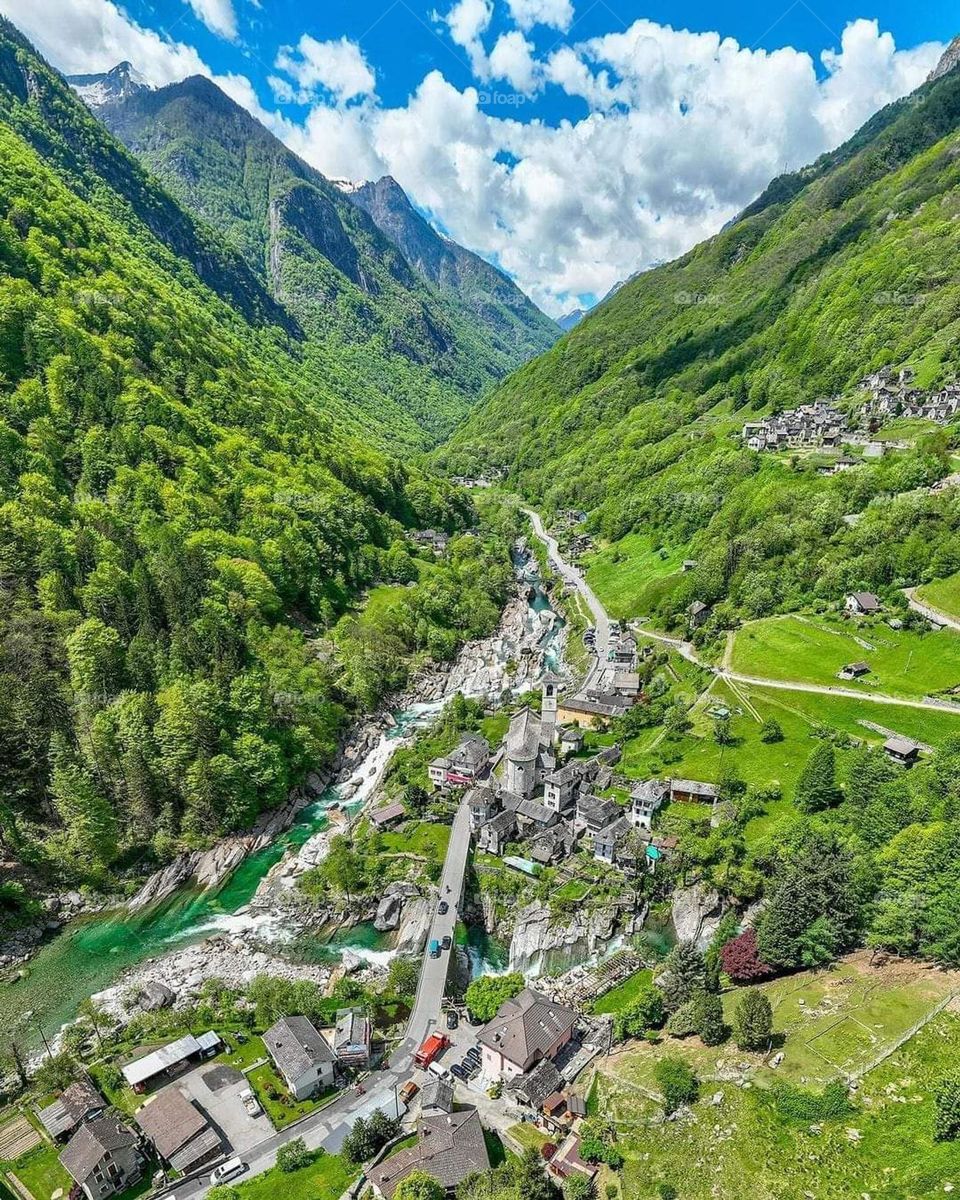 Glory be to God, the magnificent and picturesque view and the natural green trees are a view that is nothing more wonderful than it