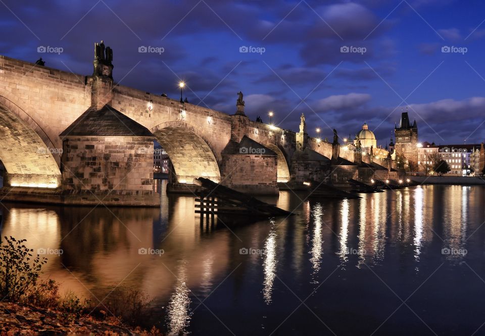 Charles Bridge at night