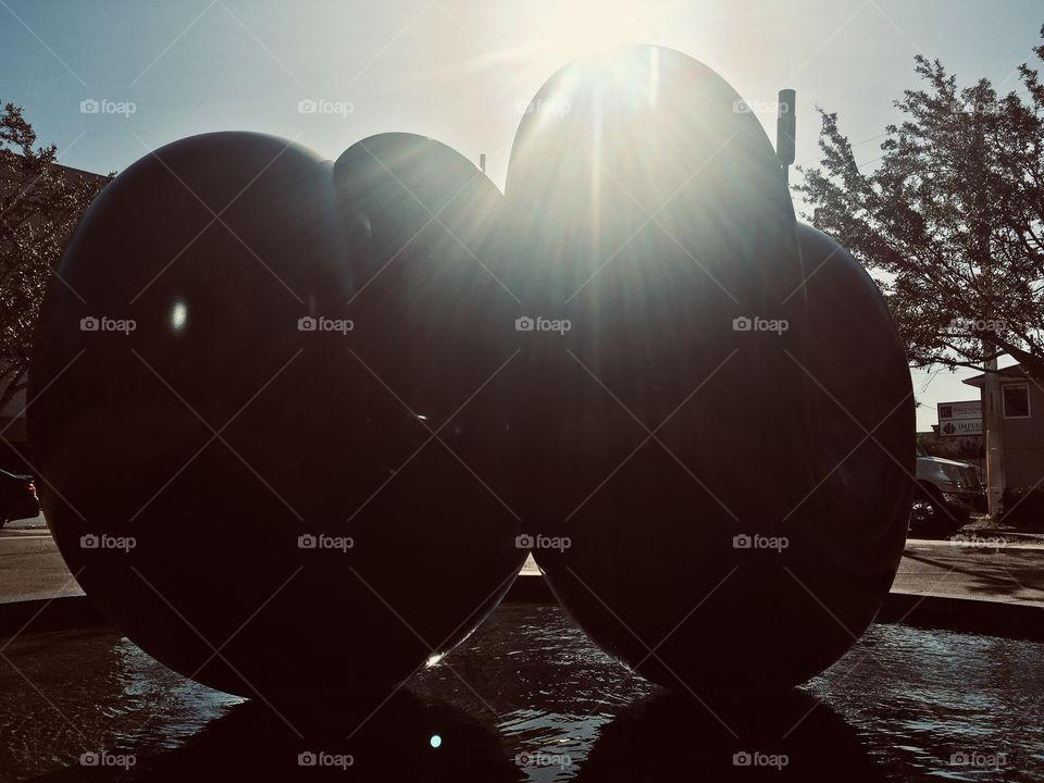 Weird floating sculptures in water