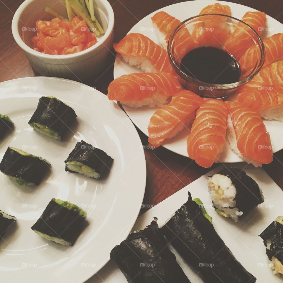 Fish, Sushi, Rice, Food, Salmon