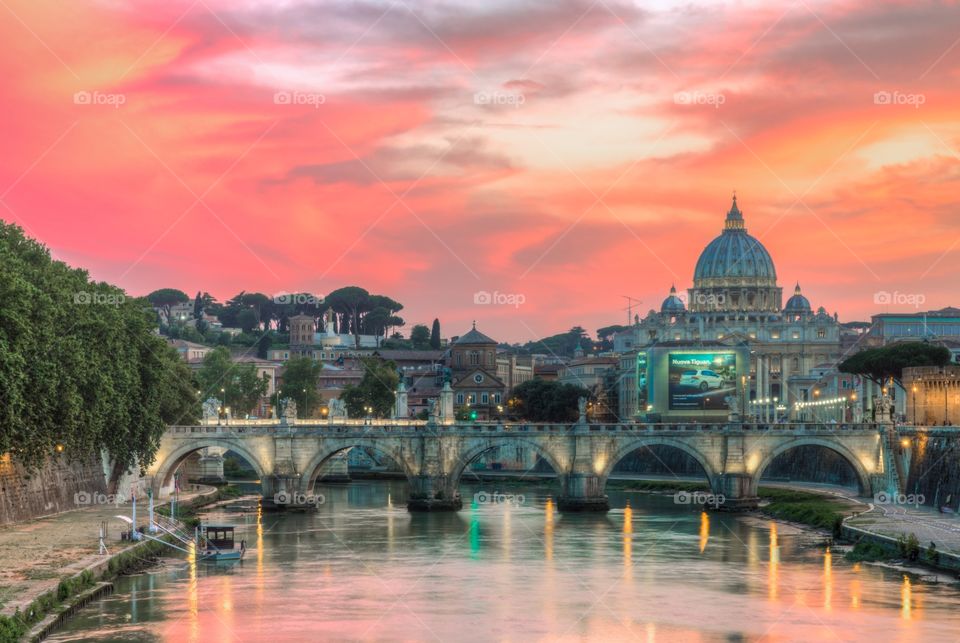 Sunset over Vatican City 