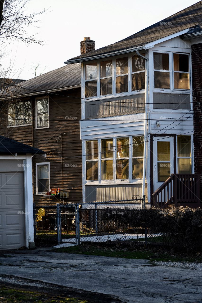 Typical midwestern USA residential architecture in Columbus Ohio