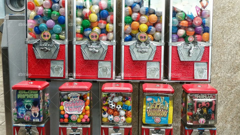 Gumball machines. things for kids to.do at laundromat