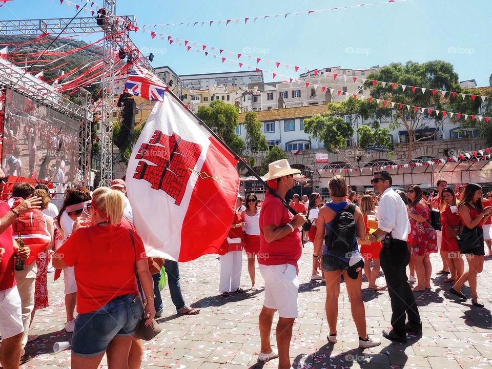 #gibraltar #nationalday #celebrations #flags #red #white #colours #people