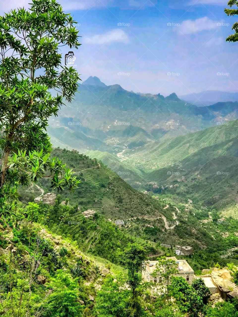 Glory be to God, the magnificent and picturesque view and the natural green trees are a view that is nothing more wonderful than it