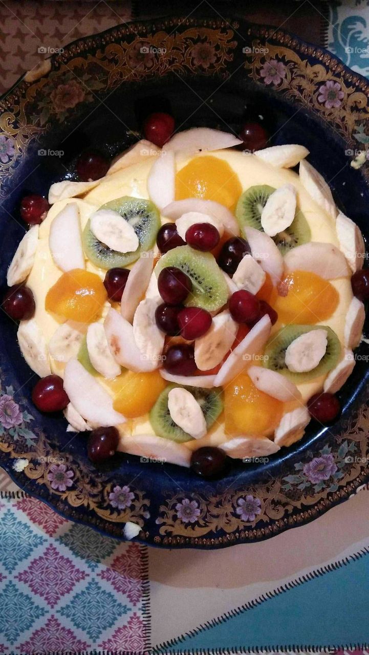 Plate full of various fruits