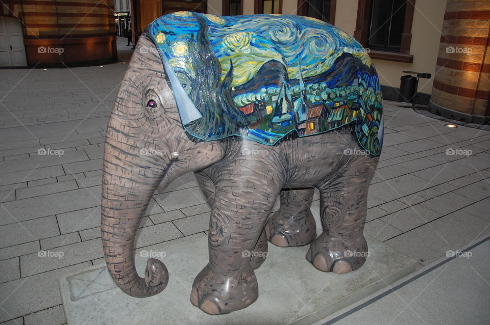Painted elephant in Trier, Germany.  
