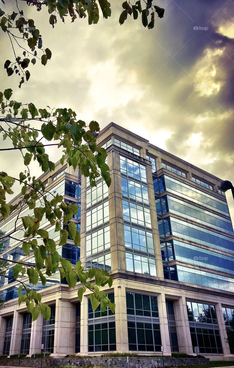 Cloudy window building 