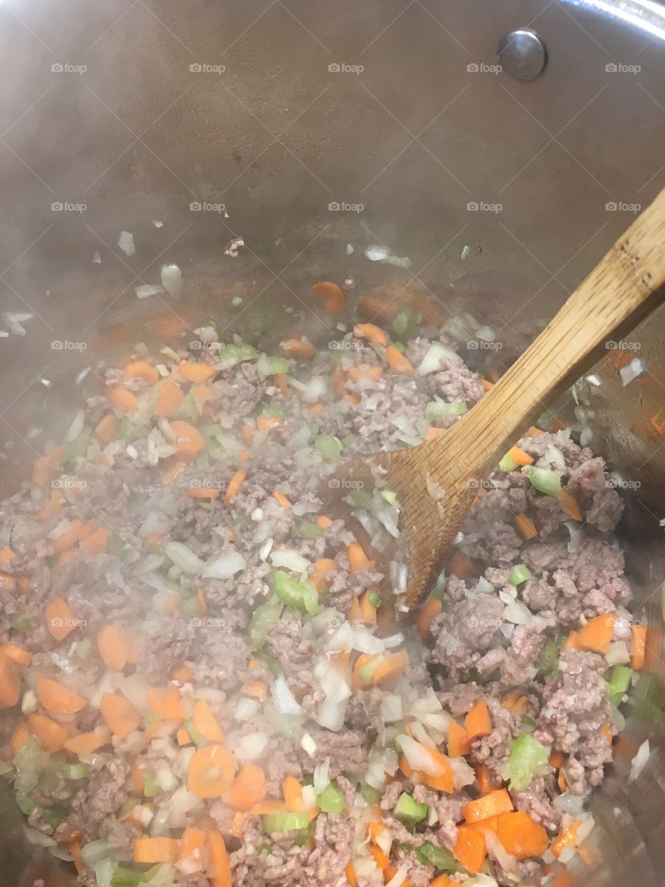 Making spaghetti sauce 