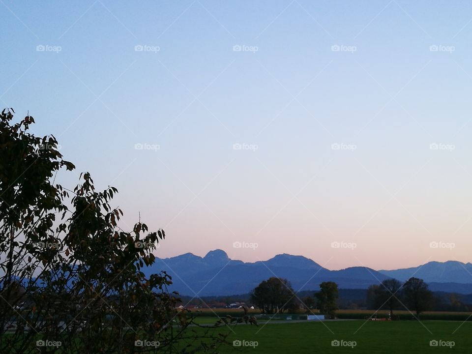 evening mountain view