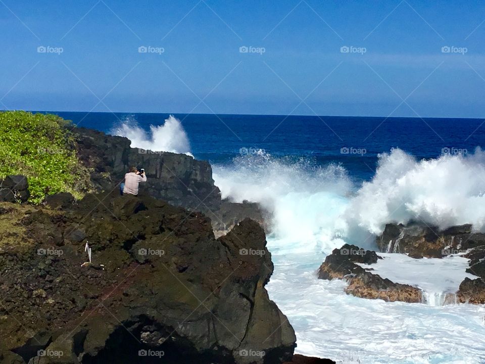 Taking photos on the seacliffs