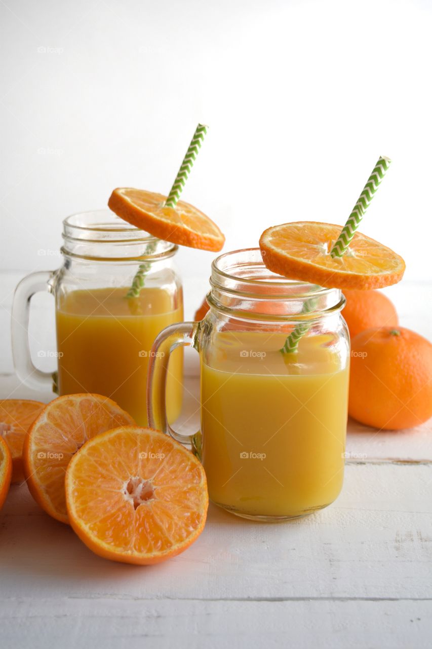 Two Glasses of Fresh Squeezed Orange Juice 