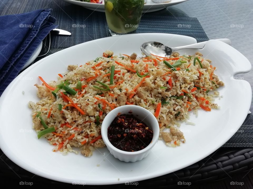 Sea food mix rice # it was yummilicious.. Closeup snap