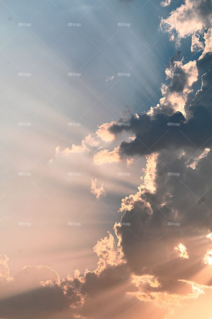 Sun rays beautifully coming from clouds