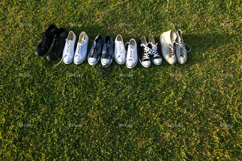 Converse sneakers on the grass footwear  tennis 
Shoes 