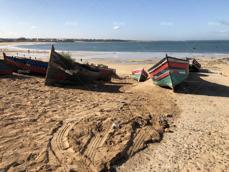 Boats beach sea 