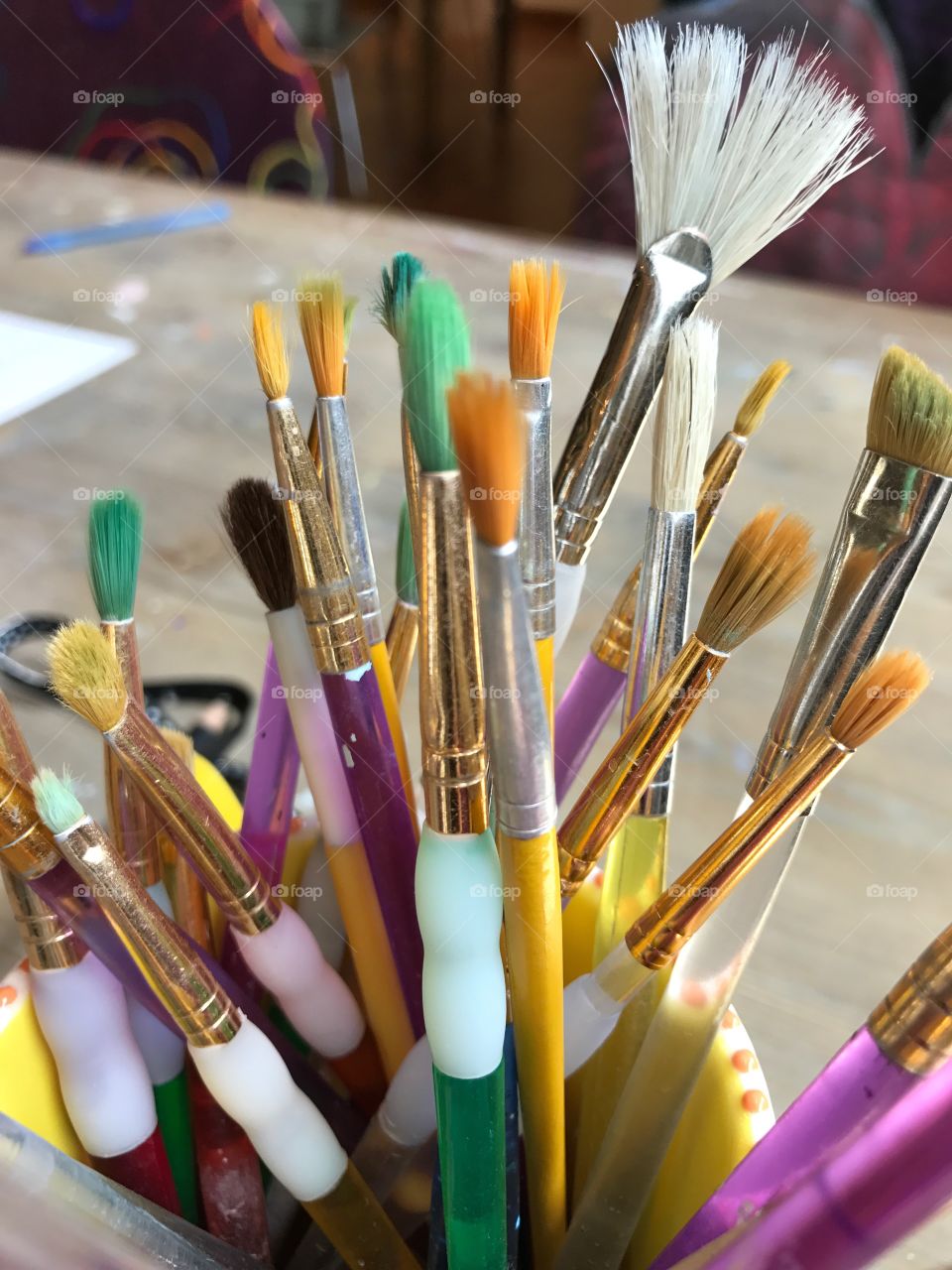 Colorful paint brushes 