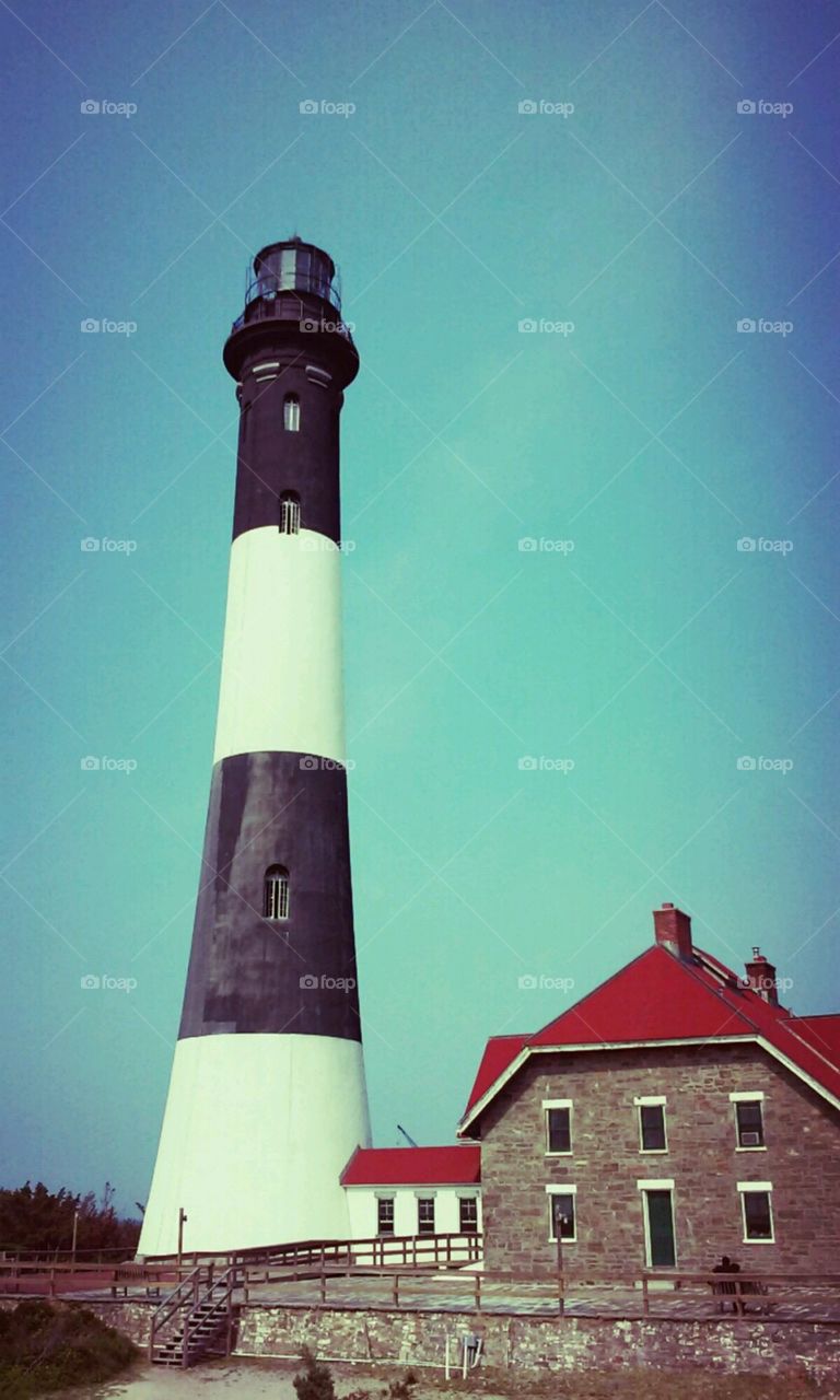 Fire Island Lighthouse. Robert Moses Beach, Long Island, New York