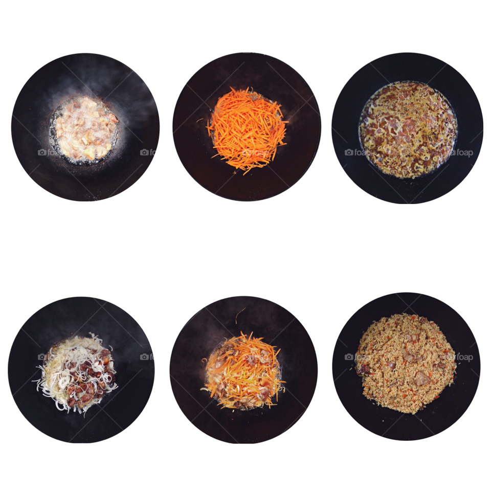 Six steps of pilaf cooking. How we prepare pilaf 