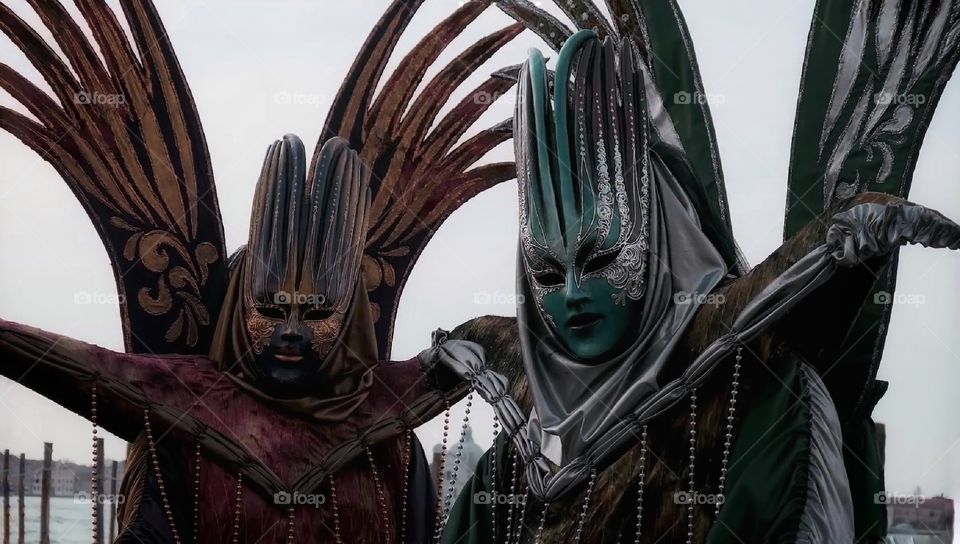 Carnevale di Venezia. Maschere in posa.