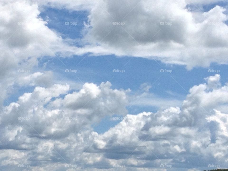 Fluffy clouds near Erie Pennsylvania
