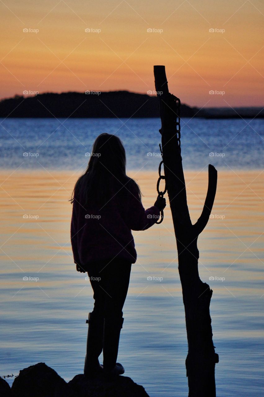 Girl in sunrise