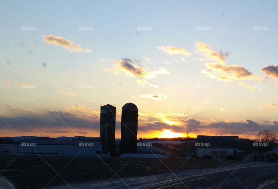 Sunset Over Pennsylvania Farm