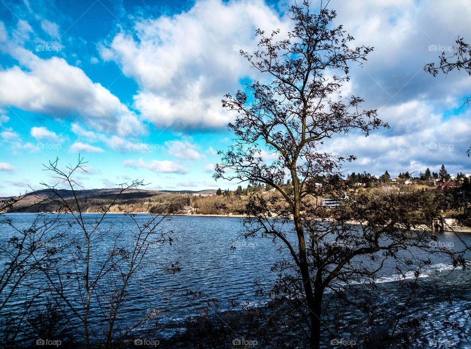 Clouds sky nature water winter ice
