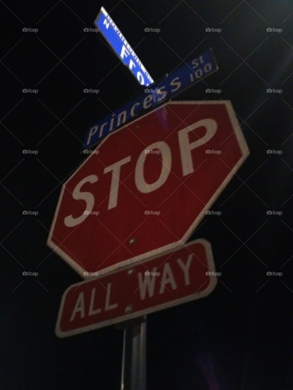 Stop sign. Street Sign. All Way