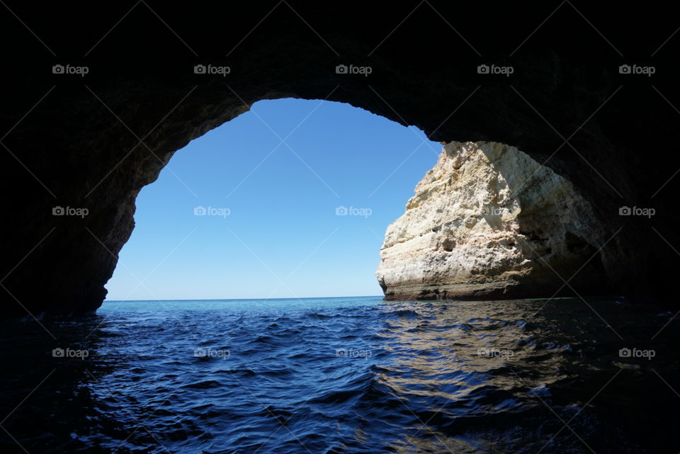 Seaside cave. The only way into these caves is by boat, and only then at low tide!
