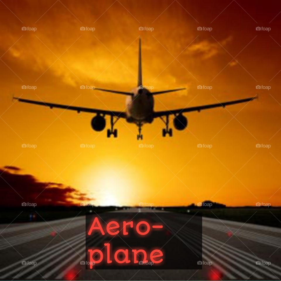Aeroplane in run way taking off.