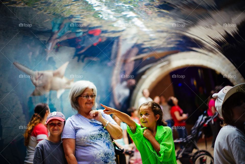 Grand mother with her grand children