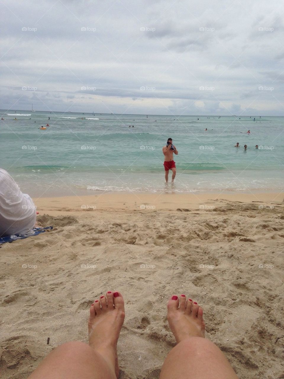 Relaxing on the beach