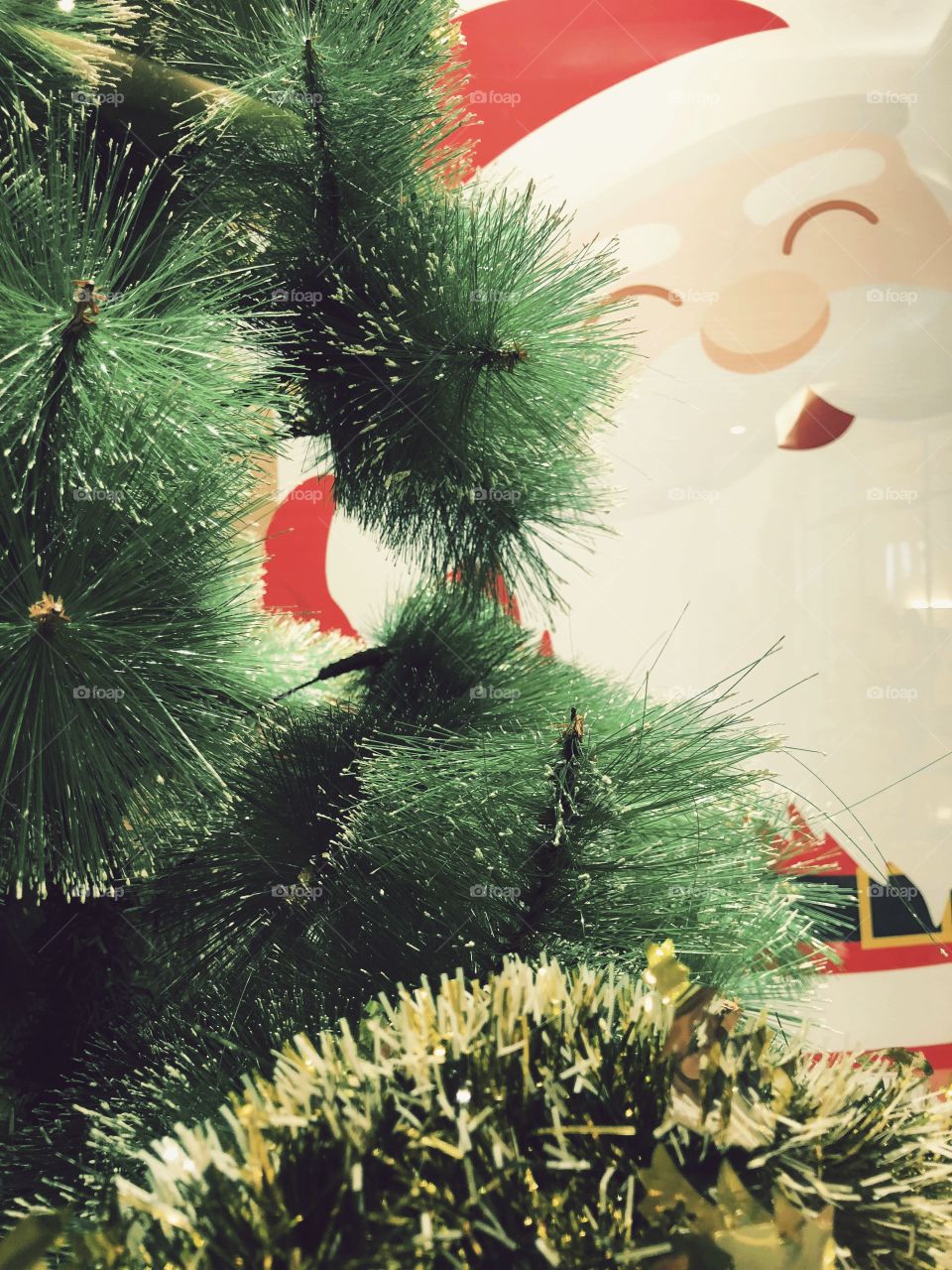 Christmas santa and Christmas tree decoration