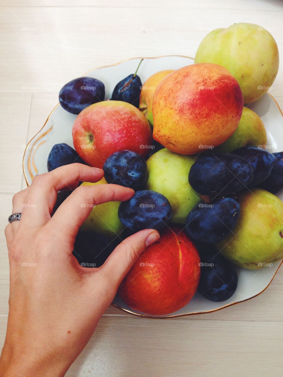 Season harvest. Fruit.. Fruit, season, harvest, nectarines, plums, apples