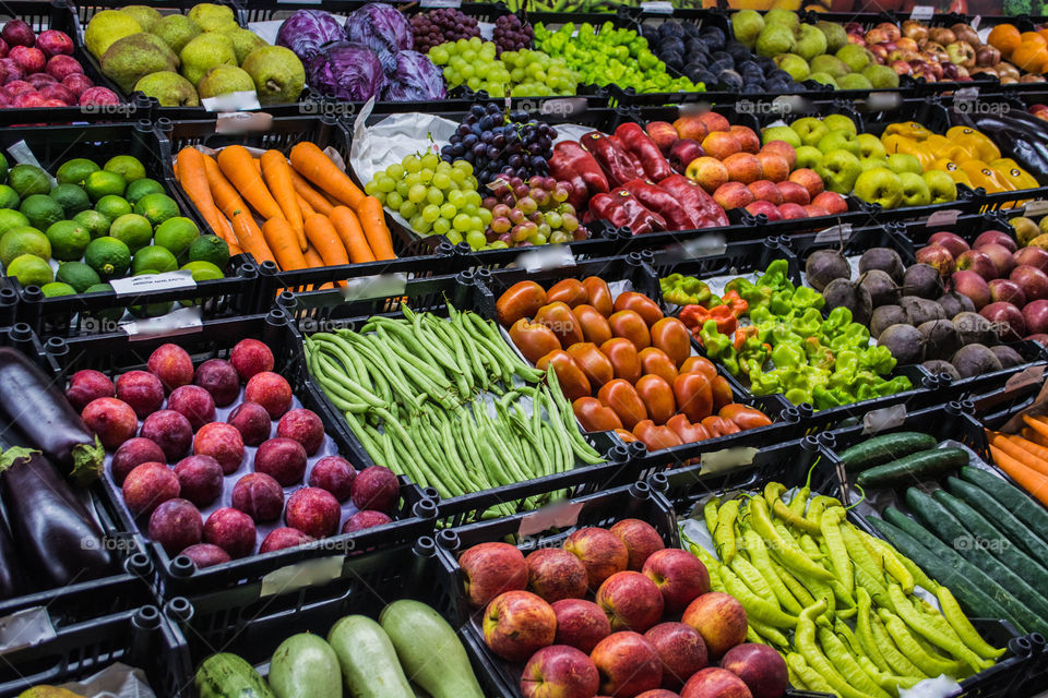 Fruits and vegetables for sale