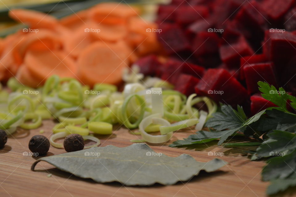 vegetables and spices to prepare a soup