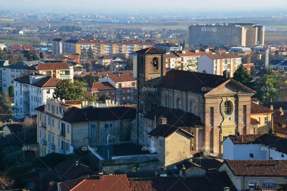 landscape, country, city, homes, outdoor, roof, sky, horizon, church,