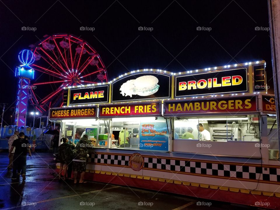 carnival food at night