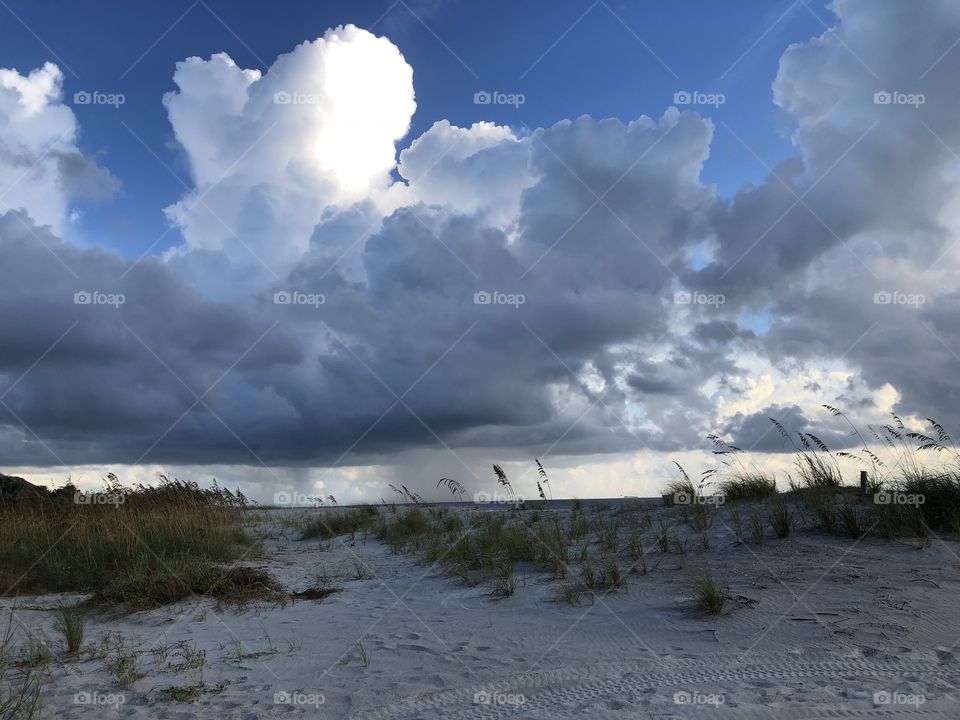 Clouds and sand dunes morning