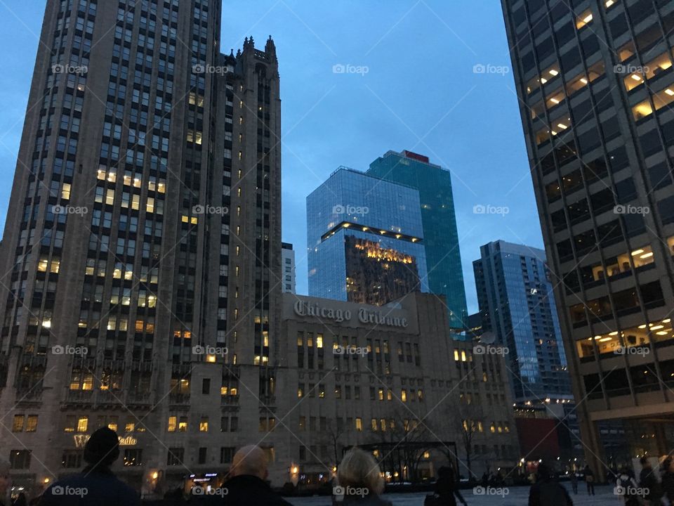 Nighttime in Chicago 