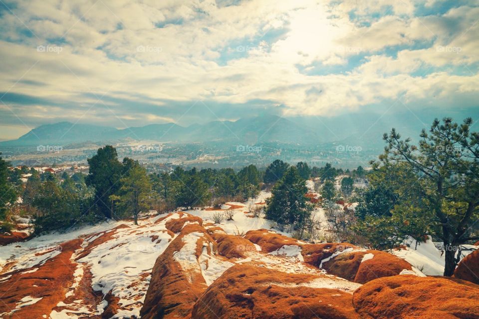 Vintage Mountain Scene