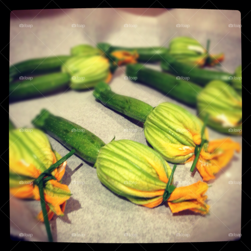 cooking food stuffed zucchini flowers by brooklana