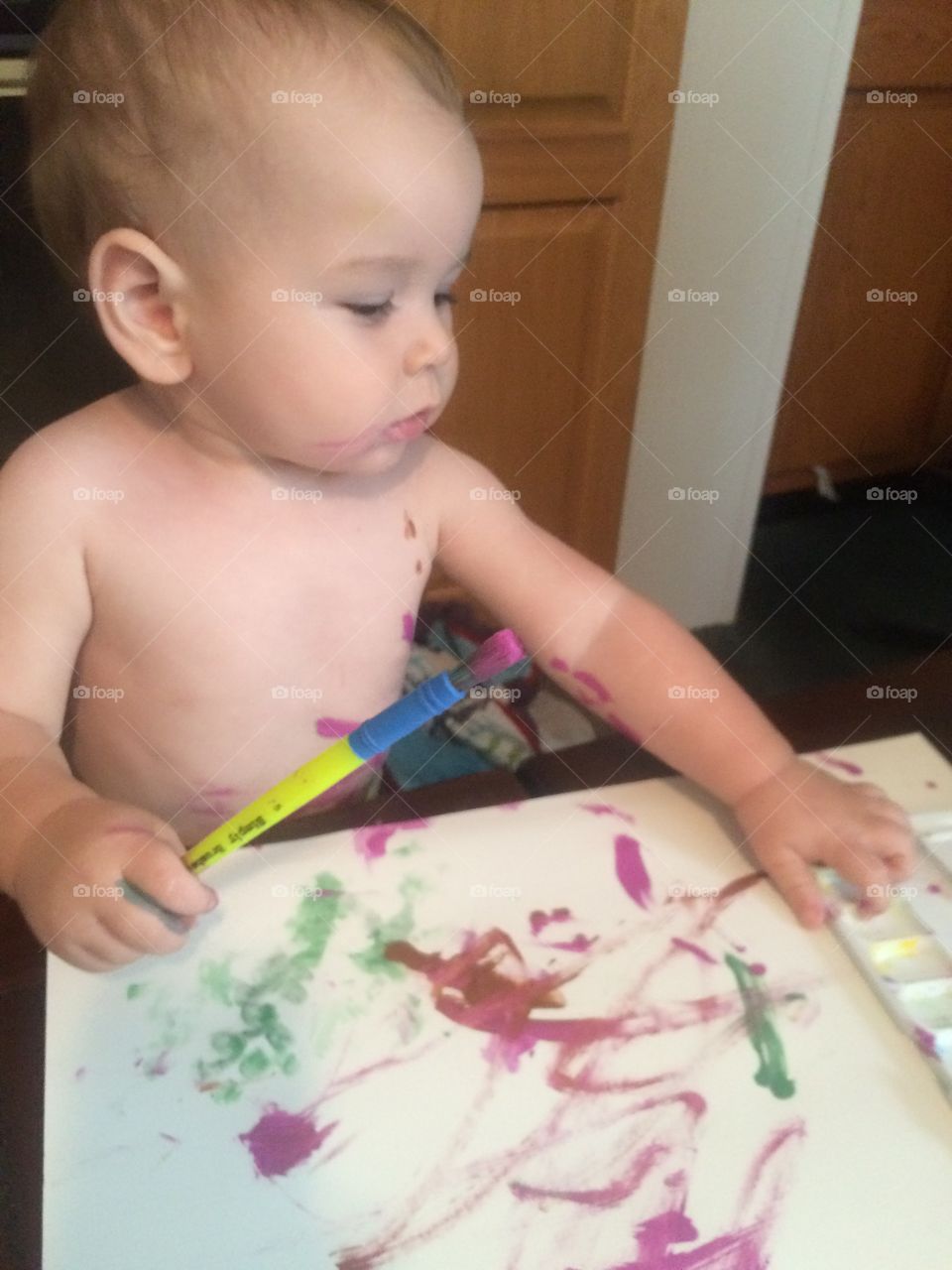 Letting children paint and express themselves 