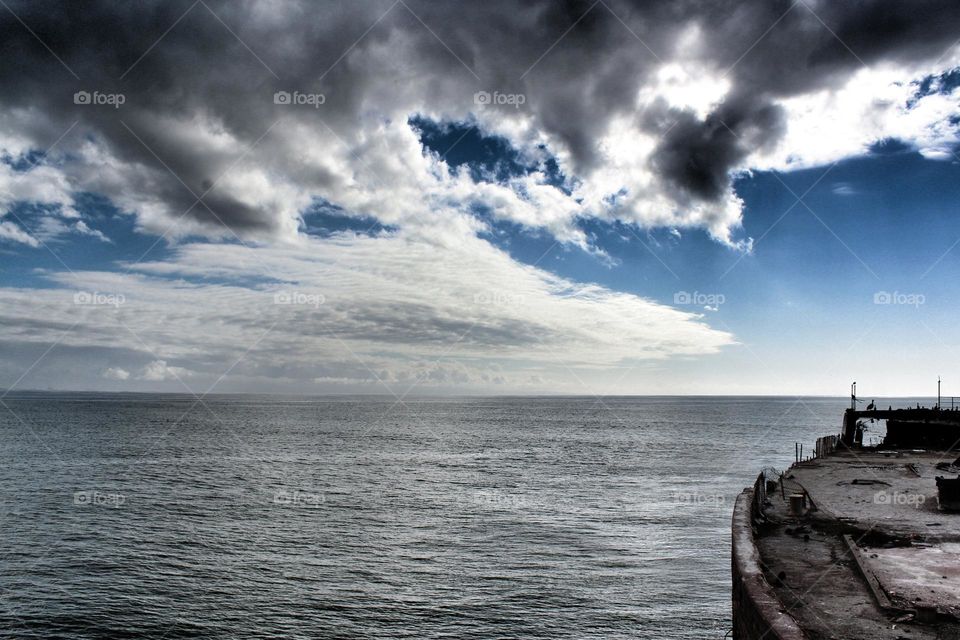 USS Palo Alto also known as the Cement Ship, built out of cement during WWII to experiment with building materials other than steel, it is docked in Aptos California where it eventually broke in half from the surf