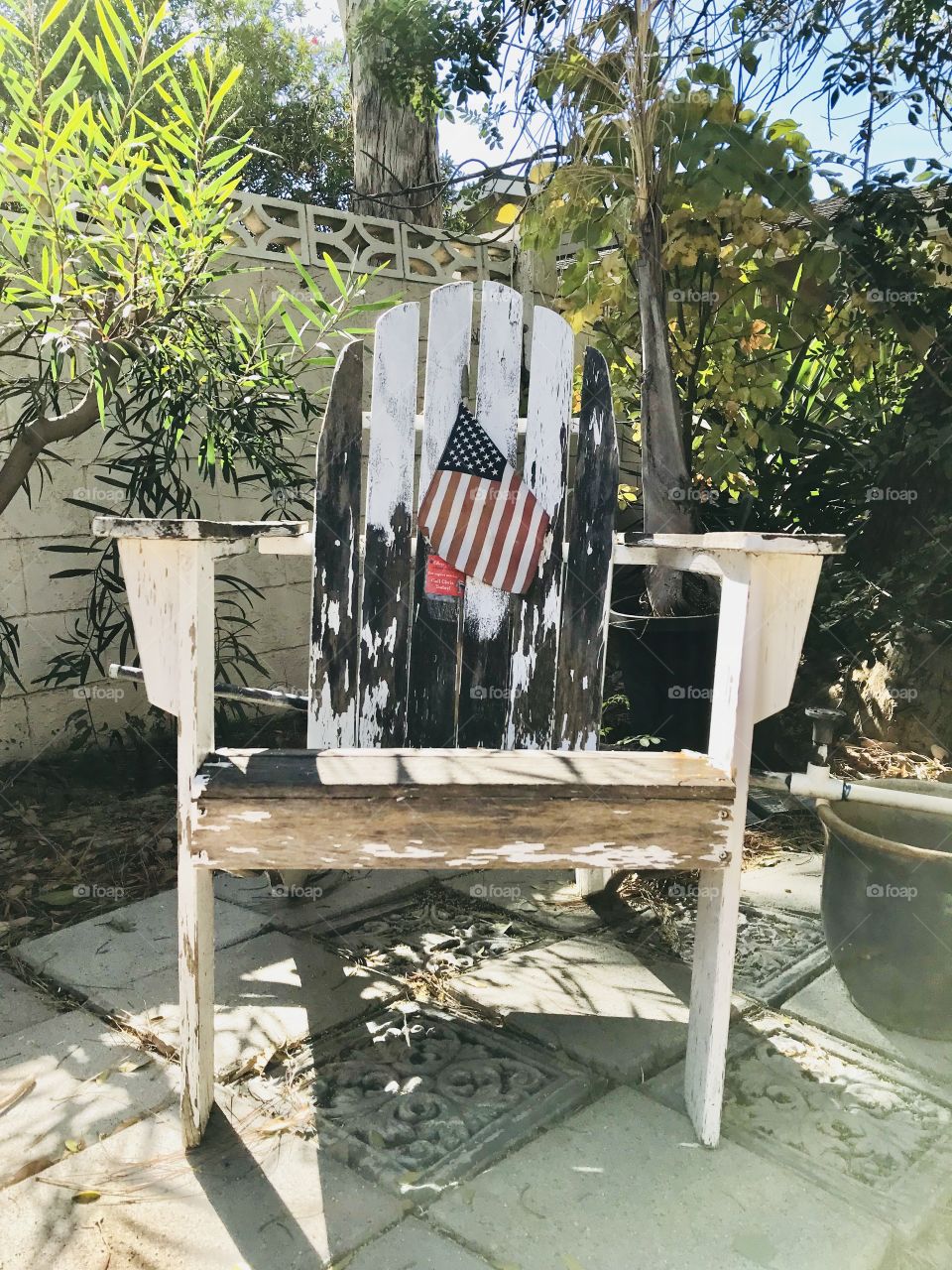 Flag and chair
