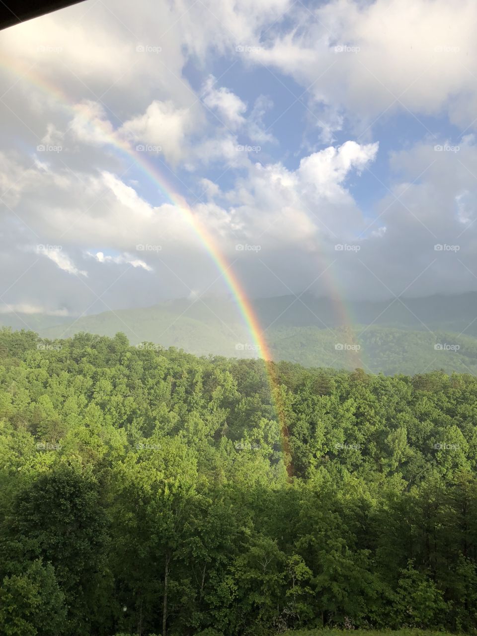 Double Rainbow in Gatlinburg, Tennessee. Up in the Smokey Mountains at the end of May. 